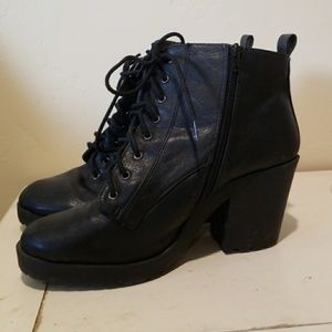 Black high heel boots
